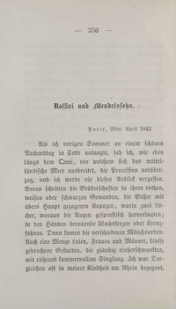 Rossini und Mendelssohn