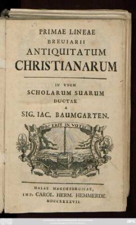 Primae Lineae Breviarii Antiquitatum Christianarum