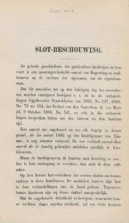 Slot-beschouwing