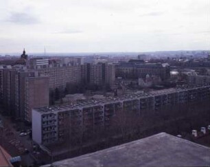 Dresden-Neustadt. Hauptstraße und Köpckestraße. Blick vom Turm der Dreikönigskirche