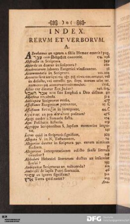 Index. Rervm Et Verborvm.
