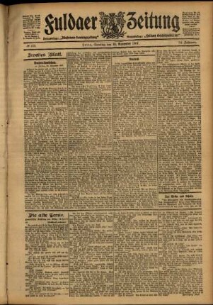 Zweite Ausgabe vom Samstag, den 30. November 1907.