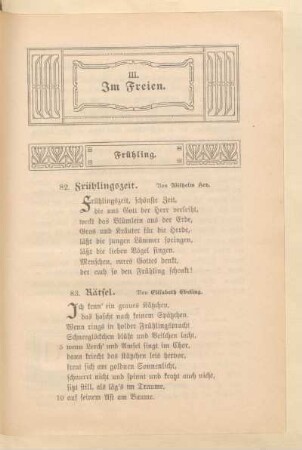 III. Im Freien