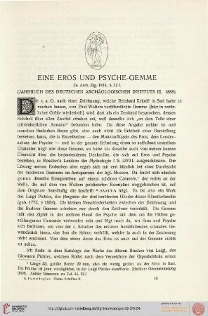 Eine Eros und Psyche-Gemme (1888)