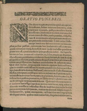 Oratio Funebris.