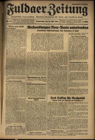 Ausgabe vom Donnerstag, den 19. Mai 1938.