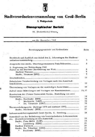 Nr. 90, 26. November 1948, Ordentliche Sitzung