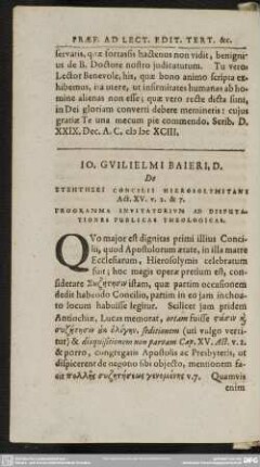 Programma Invitatorium Ad Disputationes Publicas Theologicas