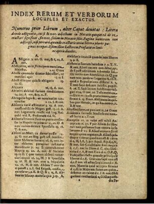 Index Rerum Et Verborum Locuples Et Exactus