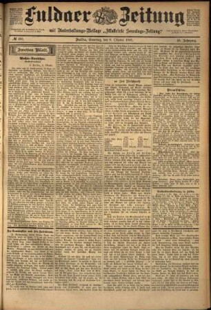 Zweite Ausgabe vom Samstag, den 08. Oktober 1898.