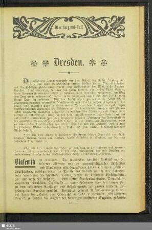 [Sommerfrischen und Touren]