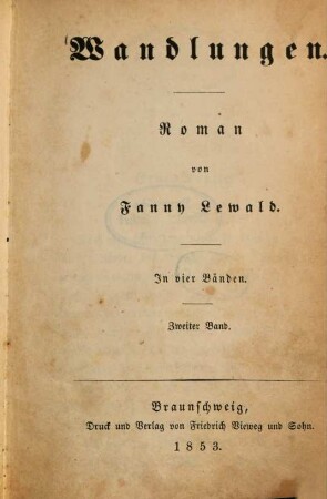 Wandlungen : Roman von Fanny Lewald, 2