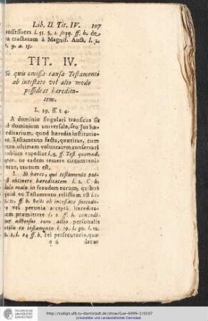 LIB. II. TIT. IV. Si quis omifsa causa Testamenti ...