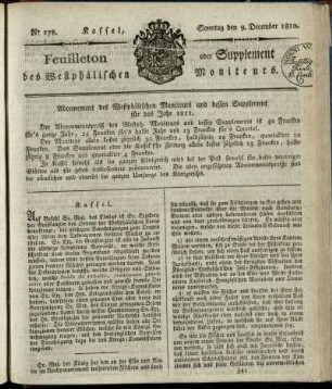 No. 178, Sonntag den 9. December 1810