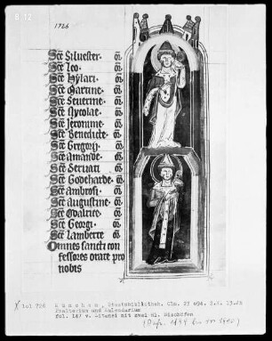 Psalterium mit Kalendarium — Zwei heilig Bischöfe, Folio 147verso