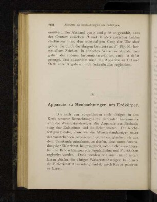 IV. Apparate zu Beobachtungen am Erdkörper.