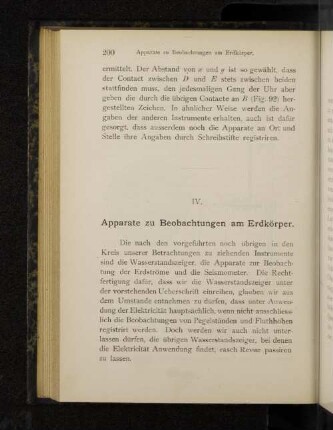 IV. Apparate zu Beobachtungen am Erdkörper.
