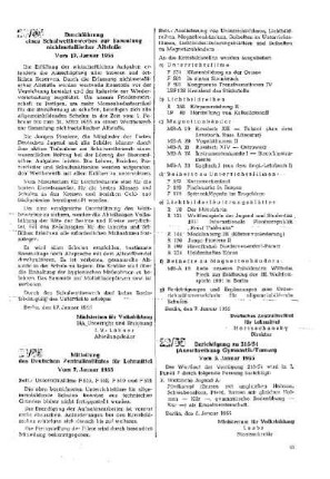 Durchführung eines Schulwettbewerbes zur Sammlung nichtmetallischer Altstoffe : 20/55 vom 17. Januar 1955