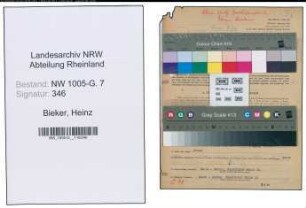 Entnazifizierung Heinz Bieker , geb. 17.02.1910 (Schlosser)