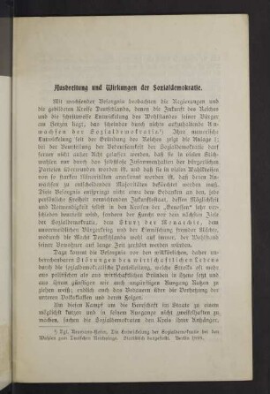 Ausbreitung und Wirkungen der Sozialdemokratie.