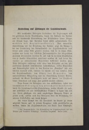 Ausbreitung und Wirkungen der Sozialdemokratie.