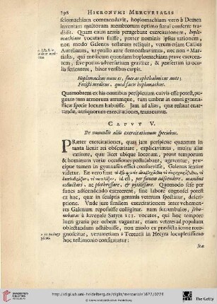 Caput. V.: De nonnullis aliis exercitationum speciebus