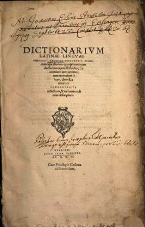 Dictionarivm Latinae Lingvae