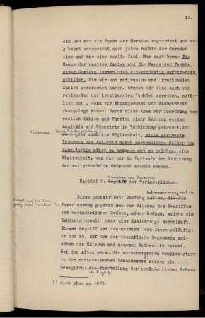 Kap. II. Veränderliche und Funktionen.