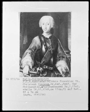 Bildnis Prorektor Th. Christoph Ursinus, Professor der Philosophie