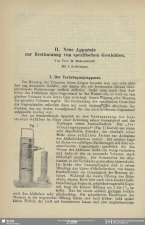 Neue Apparate zur Bestimmung von spezifischen Gewichten