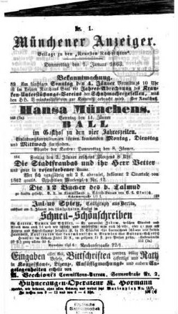Neueste Nachrichten aus dem Gebiete der Politik. 1863, [a] = Münchener Anzeiger, 1 - 3