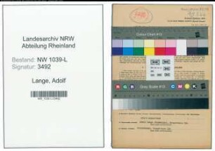 Entnazifizierung Adolf Lange , geb. 01.09.1904 (Sprachlehrer)