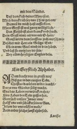 Ein Geystlich Alphabet.