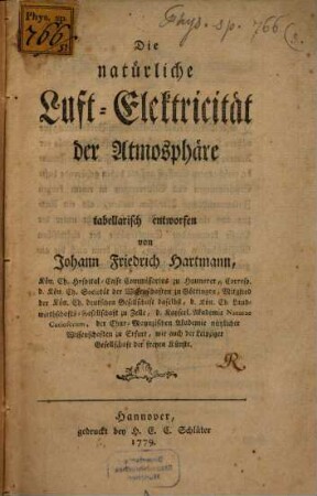 Die natürliche Luft-Elektricität der Atmosphäre
