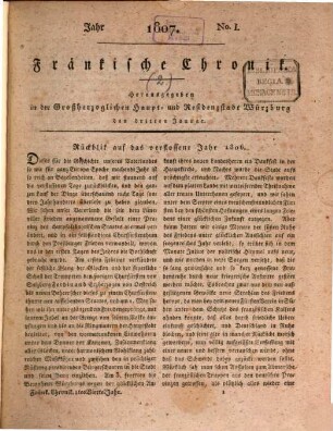 Neue fränkische Chronik. 2. 1807