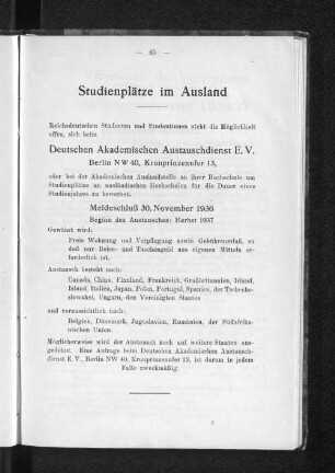 Studienplätze im Ausland
