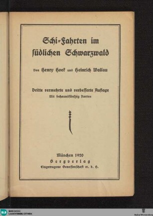 Schi-Fahrten in südlichen Schwarzwald