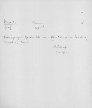 Alter Realkatalog (1501-1952), Teil Bayern, Altmühldorf. Altmühldorf - BSB Cbm Cat. 805(1 b Altmühldorf