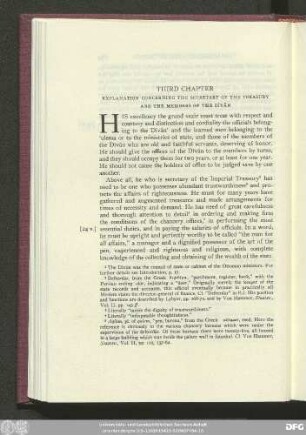 Third Chapter Explanation Concerning The Secretary Of The Treasury And The Members Of The Dīvān