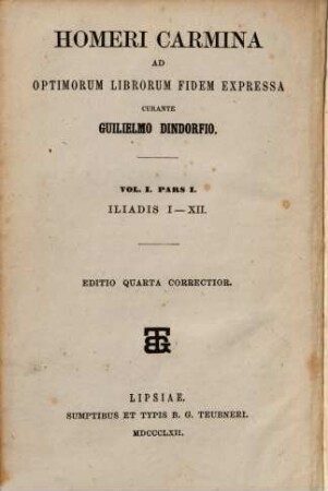 Homeri Ilias, 1