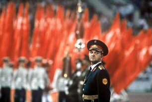 Moskau. Kommandant einer Militäreinheit während der Eröffnungsveranstaltung zu den Olympischen Sommerspielen 1980