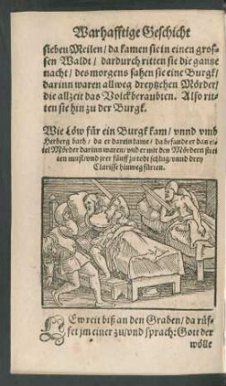 Wie Löw für ein Burgk kam/ unnd umb Herberg bath ...