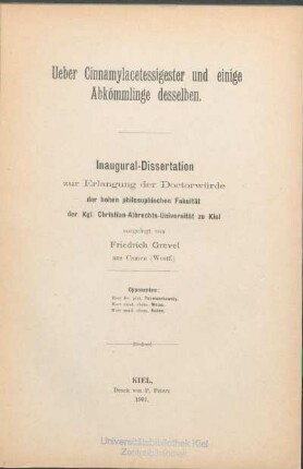Ueber Cinnamylacetessigester und einige Abkömmlinge desselben