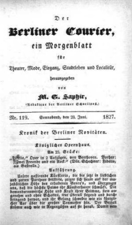 Nr. 119, Sonnabend, den 23. Juni 1827