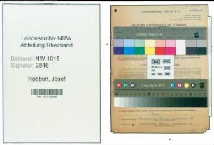 Entnazifizierung Josef Robben , geb. 09.04.1887 (Postsekretaer)