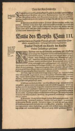 Bulla des Bapsts Pauli III. ...