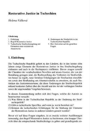 499-512, Restorative Justice in Tschechien