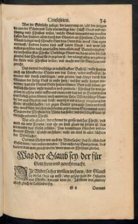 Was der Glaub sey/ der für Gott from und gerecht macht.