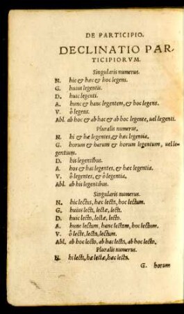 Declinatio Participiorum.