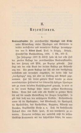 134-135 [Rezension] Realencyklopädie für protestantische Theologie und Kirche, 3., verb. u. verm. Aufl. ; 1.1896